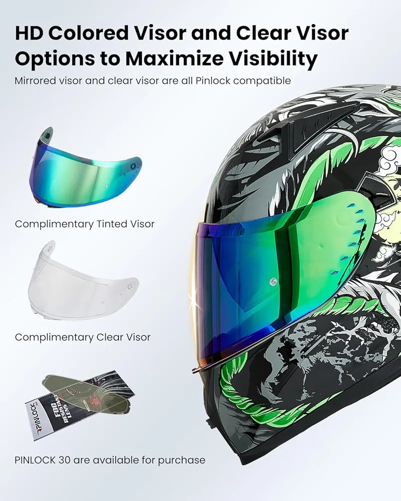 ILM Motorcycle Helmet Full Face Casco DOT Model Z501.  ⭐⭐⭐⭐⭐ (4.9/5)