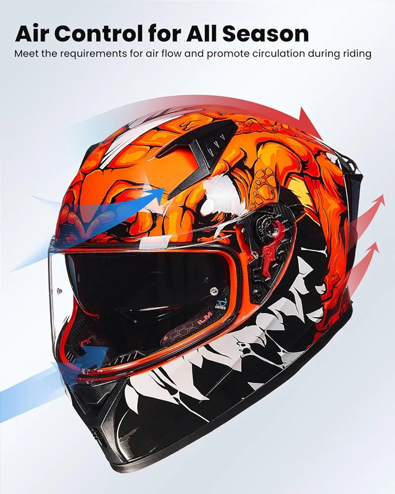ILM Motorcycle Helmet Full Face Casco DOT Model Z501.  ⭐⭐⭐⭐⭐ (4.9/5)