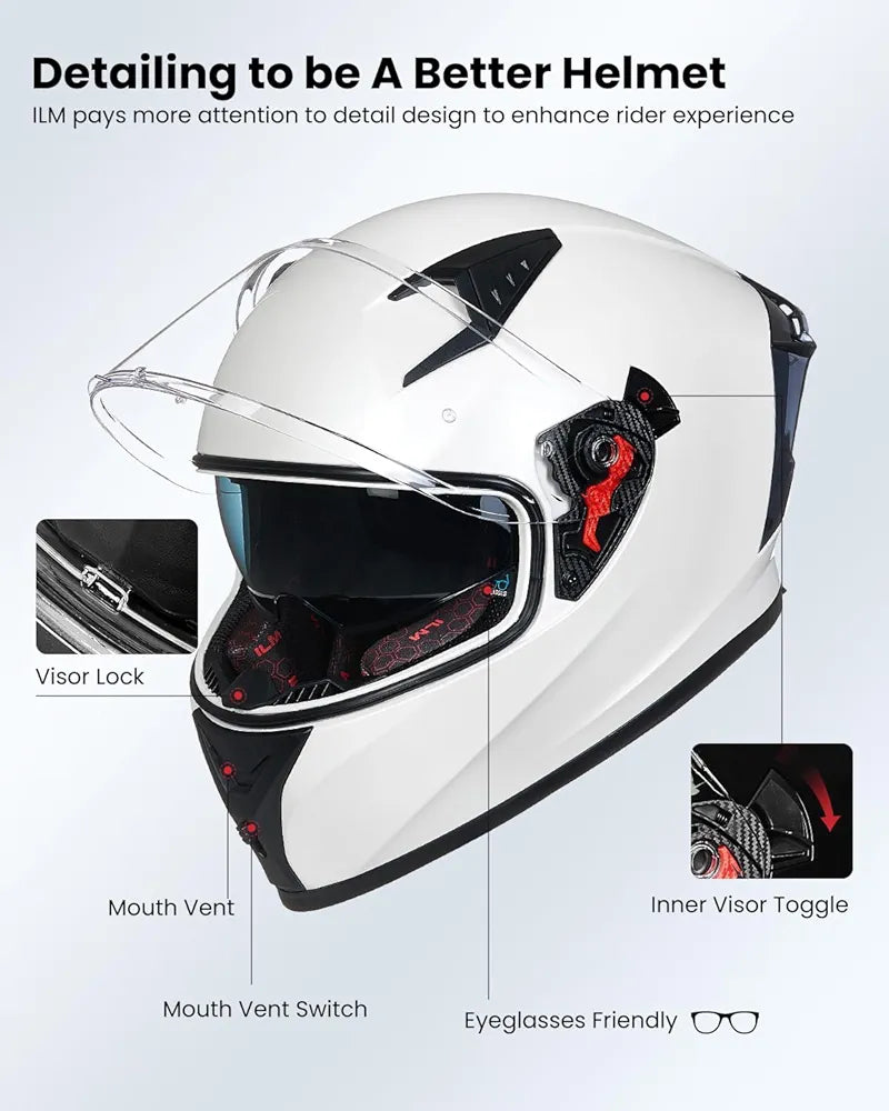ILM Motorcycle Helmet Full Face Casco DOT Model Z501.  ⭐⭐⭐⭐⭐ (4.9/5)