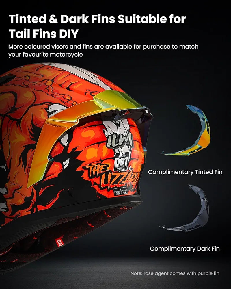 ILM Motorcycle Helmet Full Face Casco DOT Model Z501.  ⭐⭐⭐⭐⭐ (4.9/5)