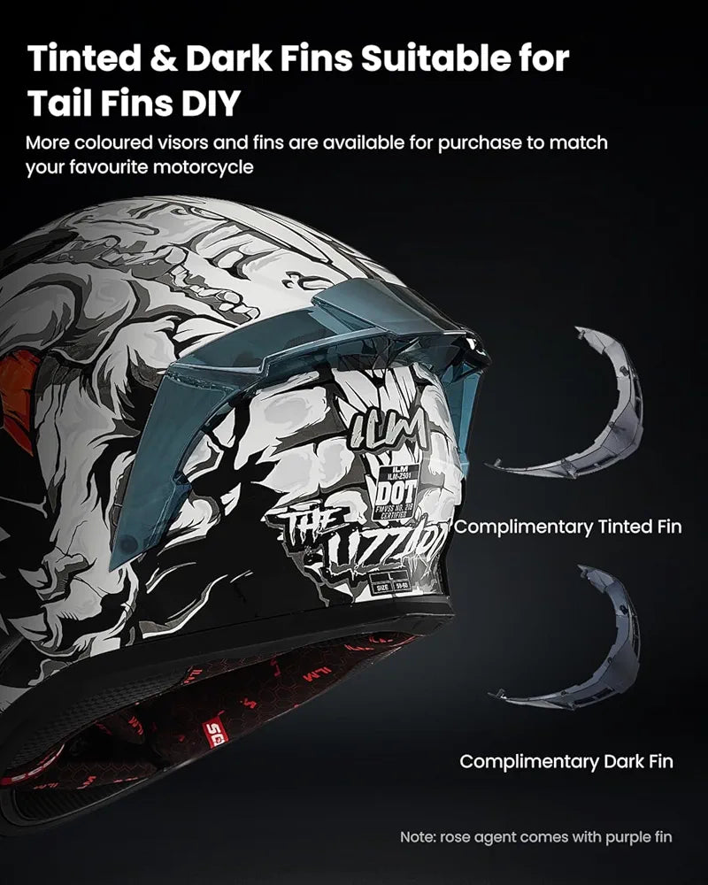 ILM Motorcycle Helmet Full Face Casco DOT Model Z501.  ⭐⭐⭐⭐⭐ (4.9/5)