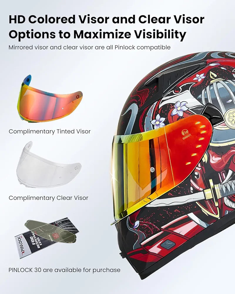ILM Motorcycle Helmet Full Face Casco DOT Model Z501.  ⭐⭐⭐⭐⭐ (4.9/5)