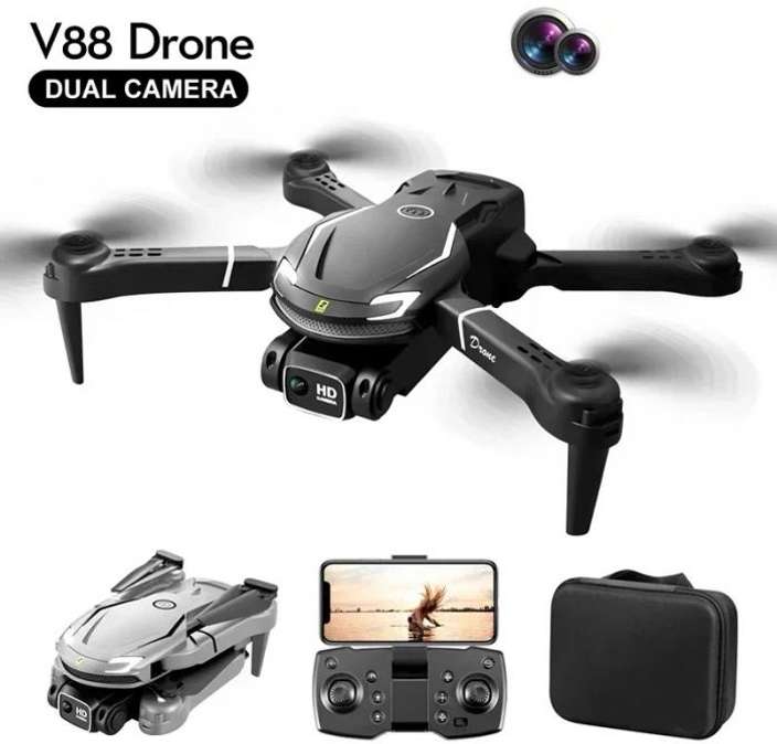 V88 HD Dual Camera Aerial Photo RC Drone 2.4GHz Folding 4CH Aircraft with Headless Mode, Single Battery. ⭐⭐⭐⭐⭐(4.9/5)