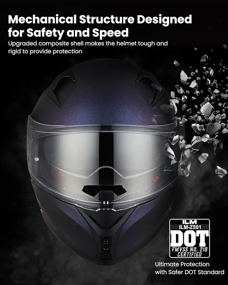 ILM Motorcycle Helmet Full Face Casco DOT Model Z501.  ⭐⭐⭐⭐⭐ (4.9/5)