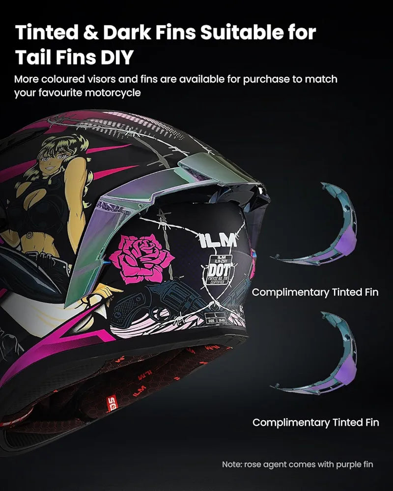 ILM Motorcycle Helmet Full Face Casco DOT Model Z501.  ⭐⭐⭐⭐⭐ (4.9/5)