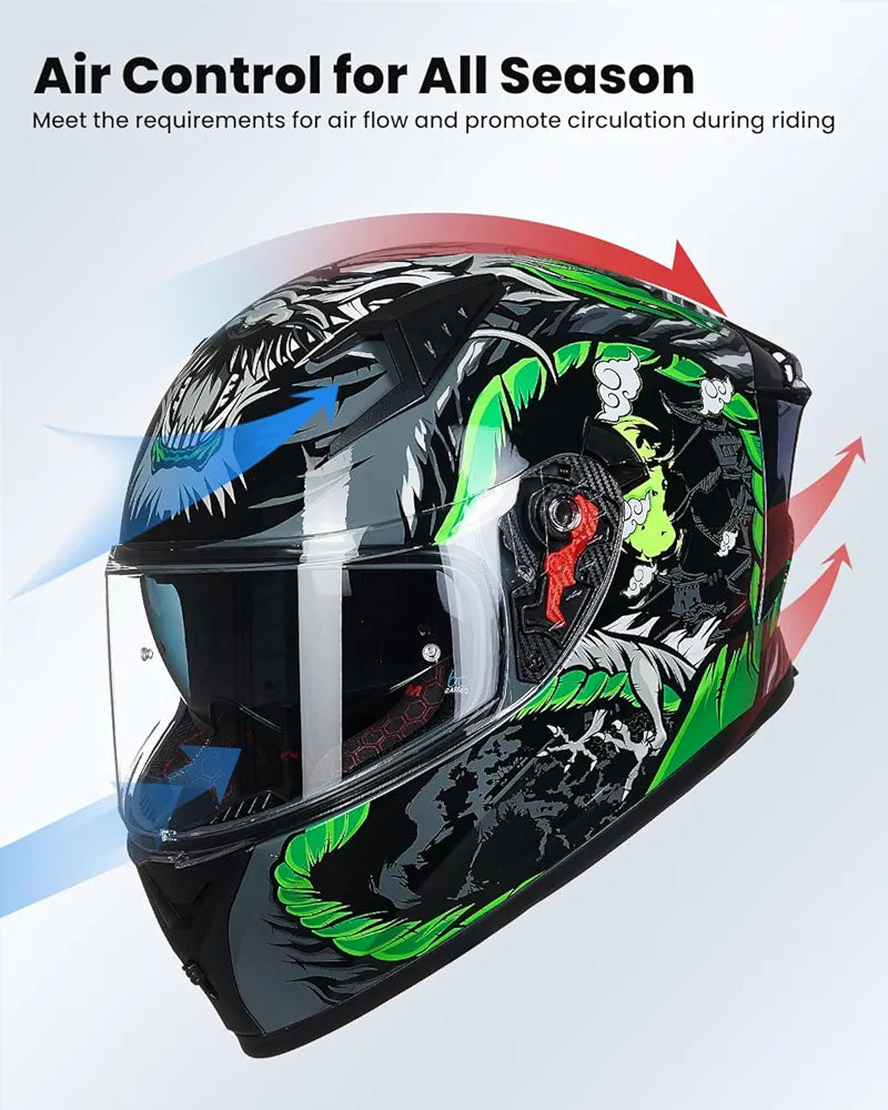 ILM Motorcycle Helmet Full Face Casco DOT Model Z501.  ⭐⭐⭐⭐⭐ (4.9/5)