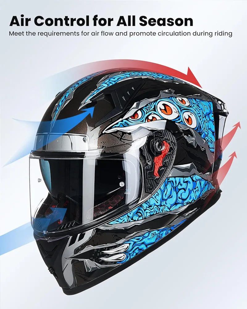 ILM Motorcycle Helmet Full Face Casco DOT Model Z501.  ⭐⭐⭐⭐⭐ (4.9/5)