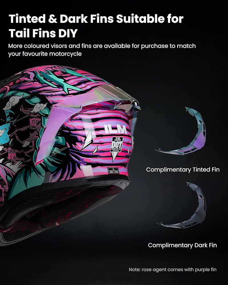 ILM Motorcycle Helmet Full Face Casco DOT Model Z501.  ⭐⭐⭐⭐⭐ (4.9/5)