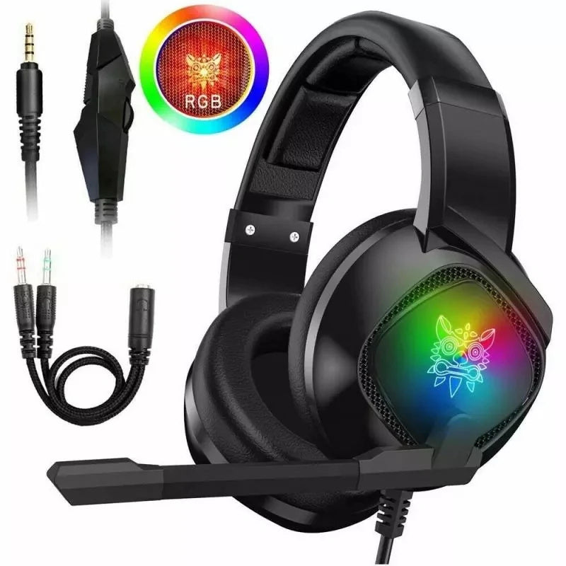 Gaming Headset For X-box One, PS4 Over Ear Headphones RGB Earphone With Noise Cancellation Microphone Volume Controller Tablet.        ⭐⭐⭐⭐⭐(4.9/5)