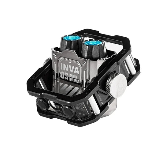 Mechanical Invasion INVA-S Mecha Wireless Bluetooth Headset, Jetpack Trendy Dazzle, Bluetooth 5.3, RGB Light Effect, in-Ear, for iOS or Android, for Running Sports，Silver.                      ⭐⭐⭐⭐⭐ (4.9/5)