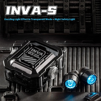 Mechanical Invasion INVA-S Mecha Wireless Bluetooth Headset, Jetpack Trendy Dazzle, Bluetooth 5.3, RGB Light Effect, in-Ear, for iOS or Android, for Running Sports，Silver.                      ⭐⭐⭐⭐⭐ (4.9/5)