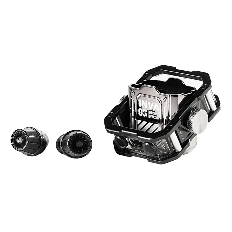 Mechanical Invasion INVA-S Mecha Wireless Bluetooth Headset, Jetpack Trendy Dazzle, Bluetooth 5.3, RGB Light Effect, in-Ear, for iOS or Android, for Running Sports，Silver.                      ⭐⭐⭐⭐⭐ (4.9/5)