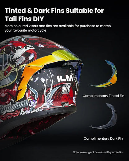 ILM Motorcycle Helmet Full Face Casco DOT Model Z501.  ⭐⭐⭐⭐⭐ (4.9/5)