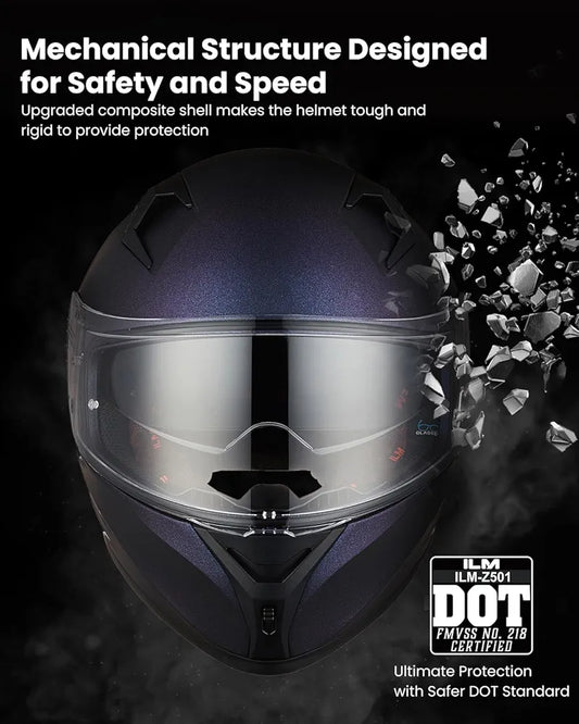 ILM Motorcycle Helmet Full Face Casco DOT Model Z501.  ⭐⭐⭐⭐⭐ (4.9/5)