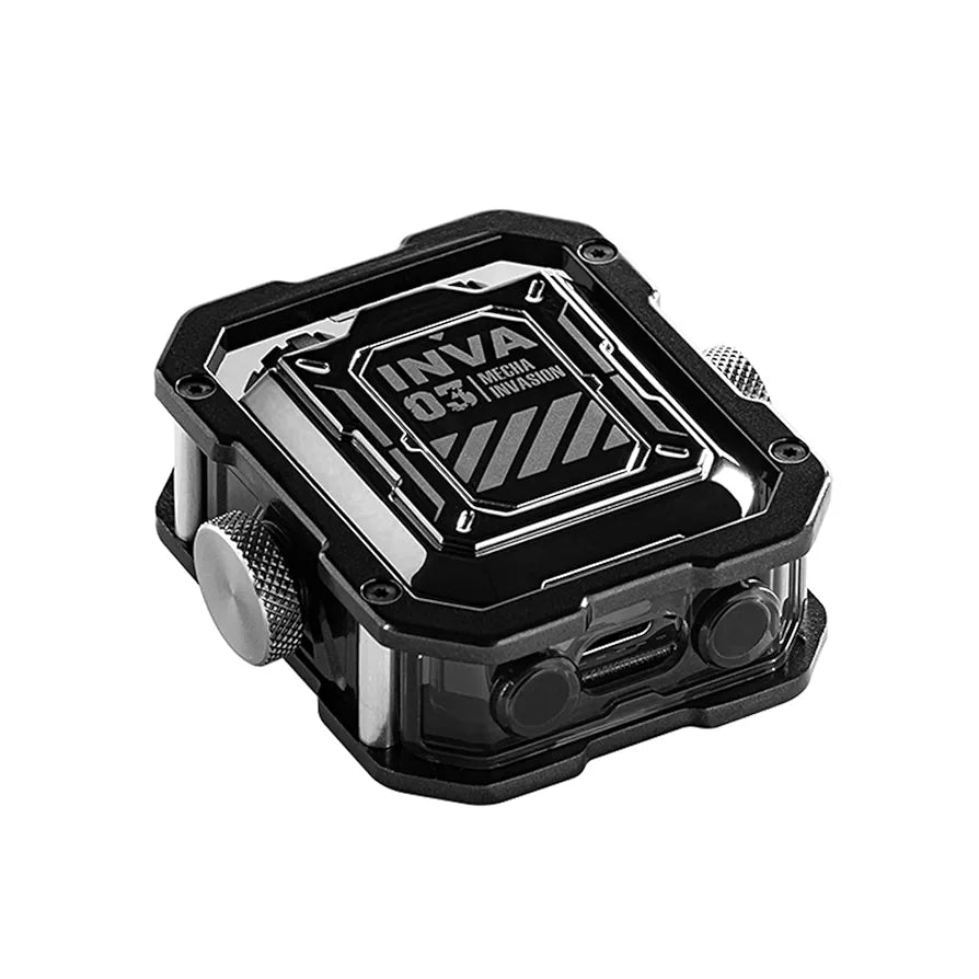 Mechanical Invasion INVA-S Mecha Wireless Bluetooth Headset, Jetpack Trendy Dazzle, Bluetooth 5.3, RGB Light Effect, in-Ear, for iOS or Android, for Running Sports，Silver.                      ⭐⭐⭐⭐⭐ (4.9/5)